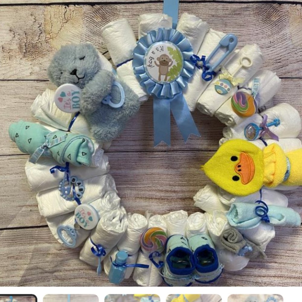 Customizable Baby Diaper Wreath